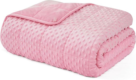 L'AGRATY Weighted Blanket for Adult - 48"x72" 15lbs Minky Dots Heavy Blanket with Glass Beads: Soft Breathable for All-Season Summer Fall Winter Thick Comfort for Sleeping-StrideForce Fitness