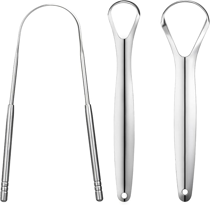 3 PCS Metal Tongue Scraper, Tongue Scrapers for Adults, Stainless Steel Tounge Scrappers, Tounge Scraper, Portable Tongue Scrappers YLYL
