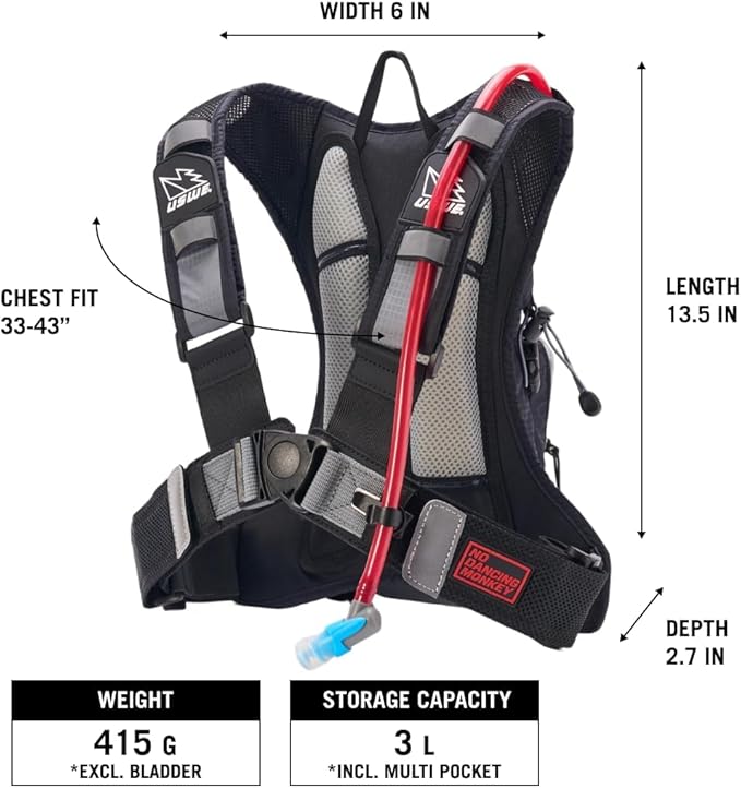 USWE Airborne Limited Race Edition with Water Bladder Included, Hydration Backpack for Men and Women, Ideal for MTB, Cycling, Mountain Biking-StrideForce Fitness