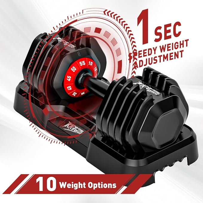 25/55lbs Adjustable Dumbbells Set, Dumbbells with Anti-Slip Metal Handle for Exercise & Fitness Fast Adjust Weight for Full Body Workout Fitness-StrideForce Fitness