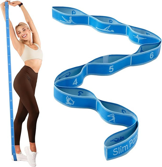 Slim Panda Stretch Strap, Dance Stretch Bands Flexibility, Elastic Yoga Stretching Strap with 9 Loops for Physical Therapy, Pilates, Yoga, Ballet, Gymnastics Stretching Bands for Exercise-StrideForce Fitness