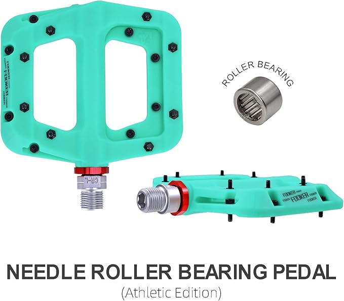 FOOKER MTB Pedals Mountain Bike Pedals 3 Bearing Non-Slip Lightweight Nylon Fiber Bicycle Platform Pedals for BMX MTB 9/16"-StrideForce Fitness