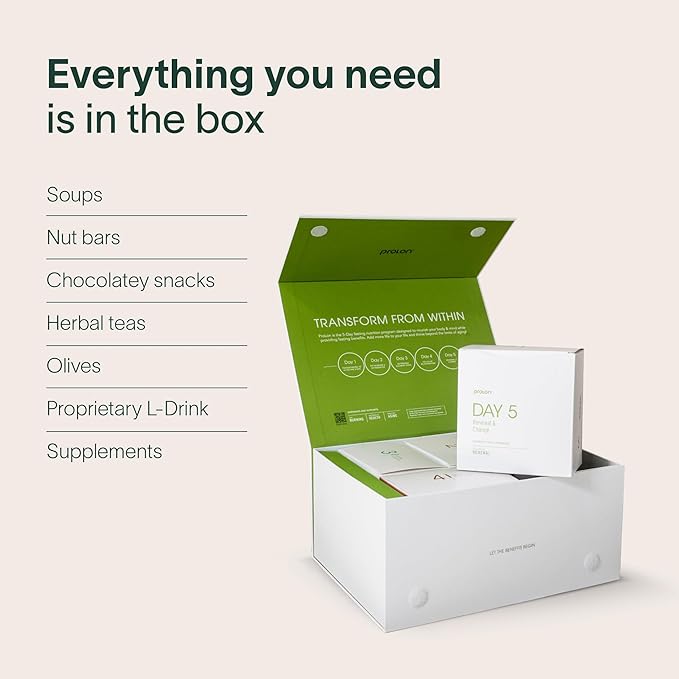 ProLon 5 Day Fasting Kit | Fasting Program for Women & Men | Developed to Not Break Your Fast | Low Calorie Pre Made Meals & Snacks | Plant Based Ingredients for Diet Support | Extended Variety-StrideForce Fitness