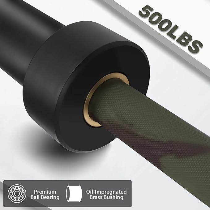 7ft Olympic Barbell for Strength Training and Olympic Weightlifting, 500 700 1000LBS Capacity Available, 2 Inch Bar for Squats, Home Gym Fitness Equipment, Bench Press, Deadlift,Powerlifting-StrideForce Fitness