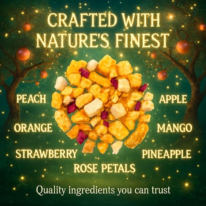 Bellasia Tea Peach Fantasy for Kids Using Real Fruit Pieces - Caffeine Free Herbal Tea Blend with Real Ingredients & Balanced Flavor- Add Loose Leaf Tea to Your Child’s Routine for A Fun & Tasty Drink. 20-25 Cups-StrideForce Fitness