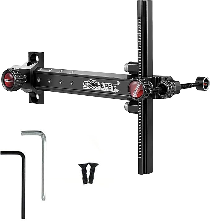 Archery Recurve Bow Sight, SOOHUPET Accessories T Shape Archery Shooting Target Sight Adjustable Bowsight with Optical Fiber Pin Sight for Target Practice-StrideForce Fitness