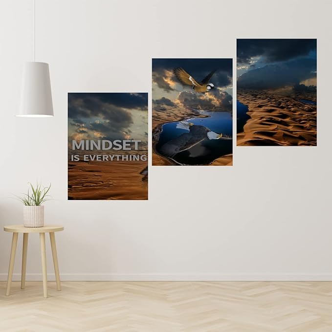 3 Panels Inspirational Canvas Poster Motivational Wall Art Inspirational Wall Art Entrepreneur Quotes Artwork Painting Picture for Framed Home Decoration Living Room office bedroom 36''W x 16''H-StrideForce Fitness