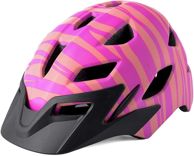 Kids Bike Helmet,Bavilk Kids Boys Girls Bike Helmets with LED Light Detachable Visor Children Youth Teen Multi-Sport for Skating Cycling Scooter Skateboard Adjustable & Lightweight 19.7"-22.4"-StrideForce Fitness
