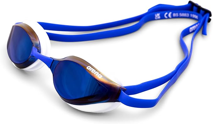 ARENA Unisex Python Racing Swim Goggles for Men and Women Anti-Fog No Leak Max Comfort Dual Strap, Mirror/Non-Mirror Lens-StrideForce Fitness