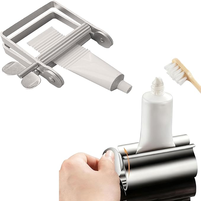 2PCS Stainless Steel Toothpaste Squeezer Tube Wringer for Toothpaste,Paint,Ointments,Creams,Hair Salon,Waste-Free Squeezer