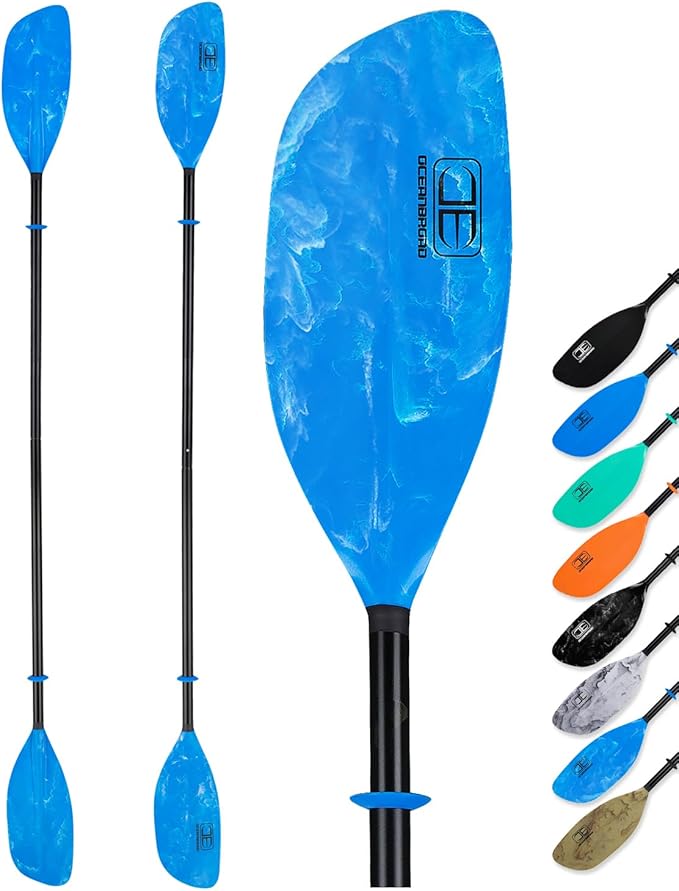 OCEANBROAD Kayak Paddle 86in/218cm, 90.5in/230cm Alloy Shaft 2-Piece Floatable Kayak Oar for Kayaking Canoeing Boating-StrideForce Fitness