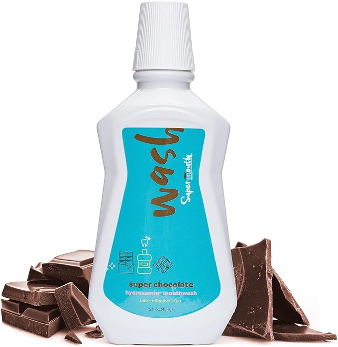 SuperMouth® Fluoride-Free Mouthwash – Nano-Hydroxyapatite, Vitamins D3 & K2, Prebiotics, Alkaline pH 8.5, Alcohol-Free, Freshens Breath, Safe Clean Ingredients, 4 Flavor Options