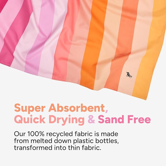 Dock & Bay Quick Drying Towel - for Sports & Gym - Compact, Lightweight - 100% Recycled - Includes Bag - Summer - Miami Sorbet, Extra Large (200x90cm, 78x35)-StrideForce Fitness