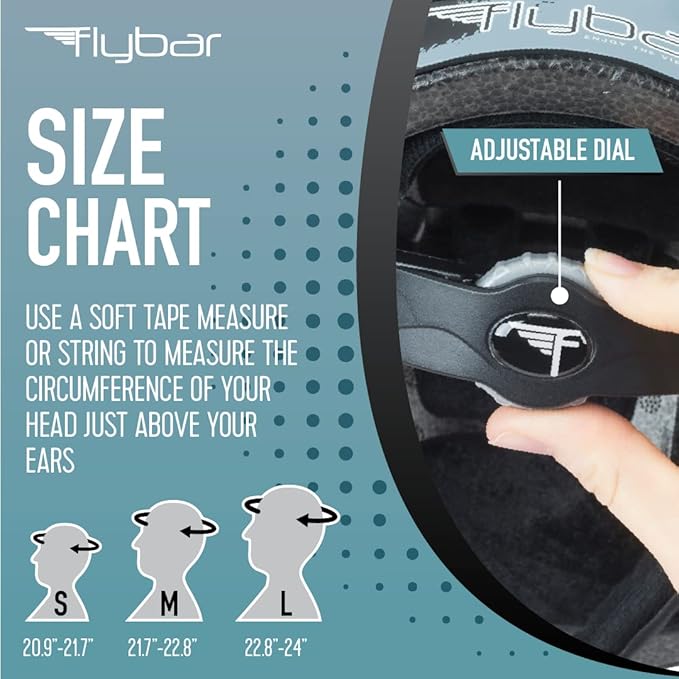 Flybar Bike Helmet- Multi Sport Dual Certified Adjustable Dial, Lightweight Skateboard Helmet, Roller Skating, Pogo, Electric Scooter, Snowboard, Boys and Girls Kids- Adults Helmets-StrideForce Fitness
