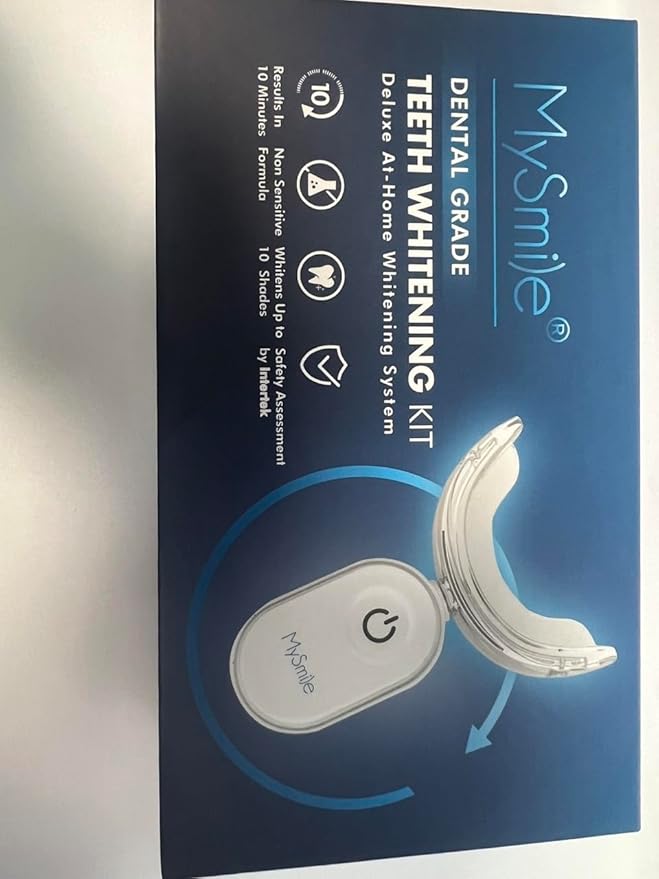 MySmile Teeth Whitening Kit for Sensitive Teeth with LED Light, 10 Min Non-Sensitive Fast Tooth Whitener, 3 Carbamide Peroxide Whitening Gel, Powerful Formula, Enamel Safe
