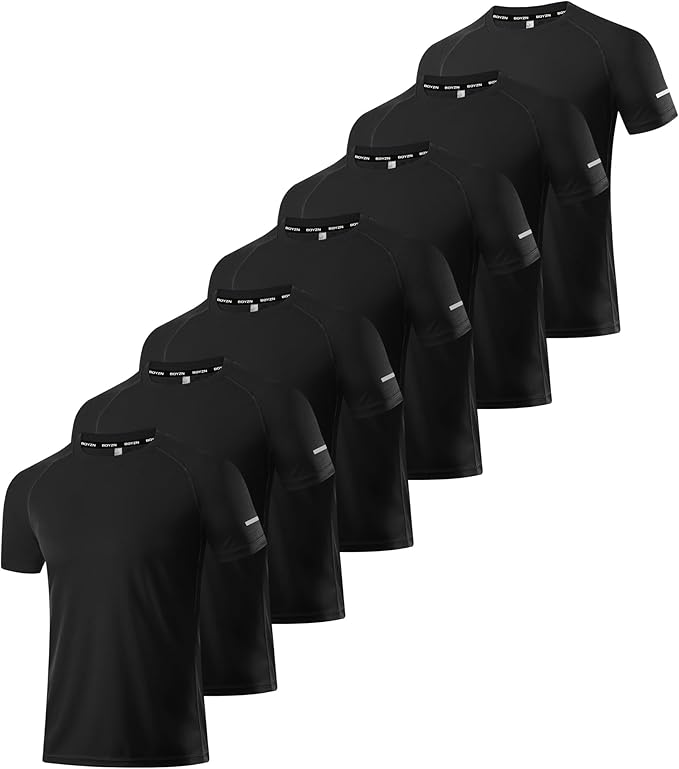 Boyzn 1, 3, 5 or 7 Pack Men's Workout Running Shirts, Dry Fit Moisture Wicking T-Shirt, Gym Athletic Short Sleeve Tee Shirts-StrideForce Fitness