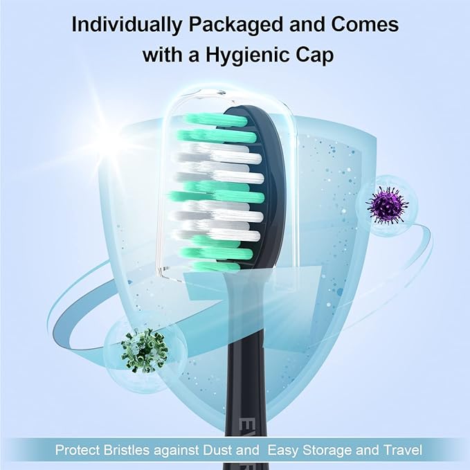 Replacement Toothbrush Heads 10 Pack Compatible with AquaSonic Black Series for Vibe Series Black Series pro, and for Duo Series pro Electric Toothbrush,Soft Balck