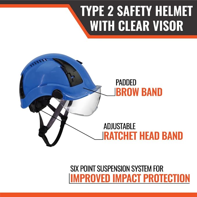 Malta Dynamics APEX Type 2 Safety Helmet – OSHA and ANSI Z89.1 Compliant Safety Hard Hats for Construction Workers and Vented Helmet for Head Protection-StrideForce Fitness