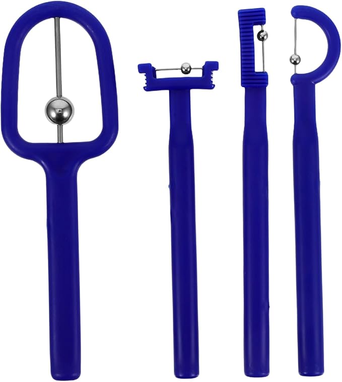 Beaupretty 4pcs Tongue Tip Exerciser Set Portable Oral Muscle Training Tool for Speech Clarity and Rehabilitation Blue Shaped Design for Boy Girl and Adults