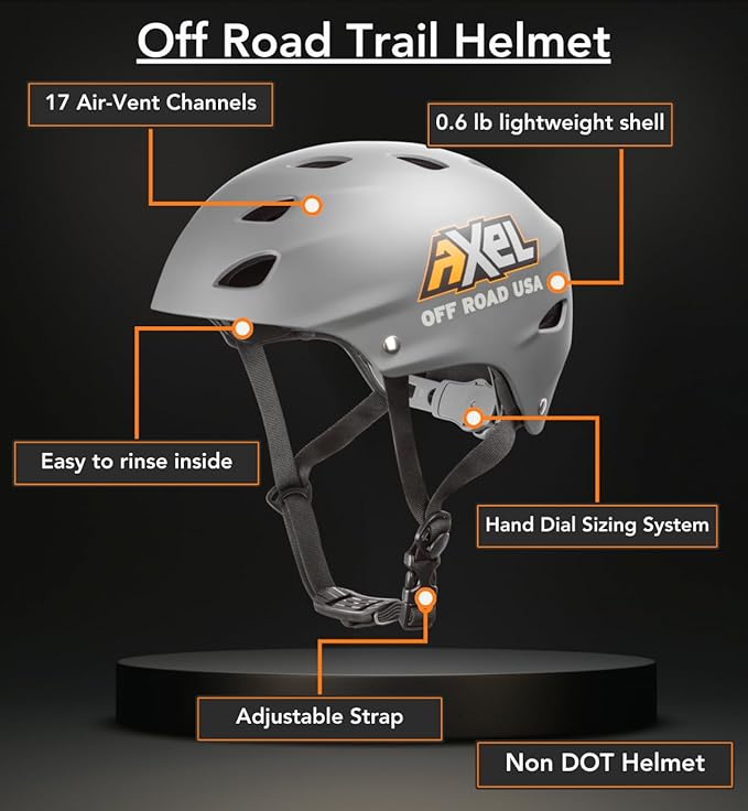 Axel Off Road Trail Helmet | Super Light and Adjustable Helmet for Off-Roaders and Rock Crawlers in a Jeep, UTV, SXS, Buggy-StrideForce Fitness