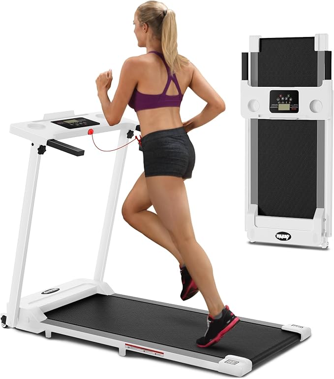 Portable Foldable Treadmills for Home, Small Folding Treadmill for Home Office with 300 LBS Capacity, Walking Running Exercise Electric Compact Treadmill with LED Display-StrideForce Fitness