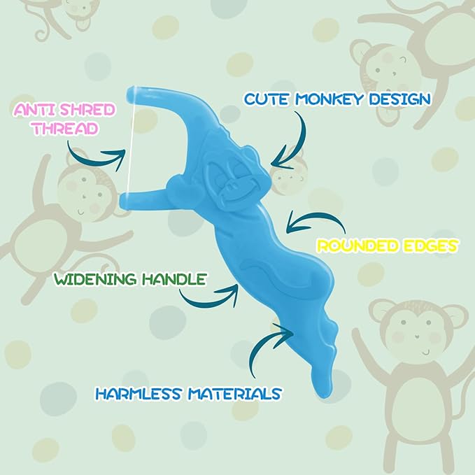 Floss Picks, Children's Floss Sticks, Fun Flossing Sticks for Kids，Fluoride Free, BPA Free, Odorless, 60 Sticks per Pack, 4 Packs = 240 Sticks