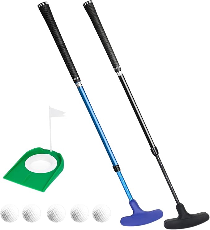 Golf Putter - Golf Putters for Men Right Handed Golfers or Left Handed Golf Putter for Kids and Womens Mini Golf Clubs Set - Two-Way Adjustable Length putters with 5 Golf Practice Ball-StrideForce Fitness