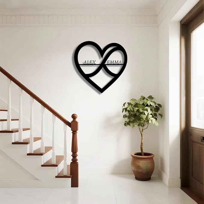 Personalized Wedding Metal Name Sign | Custom Wall Art Gifts for Couples | Custom Metal Signs |Engagement Gift | Anniversary Wedding Date Sign | Bedroom Decor for Couples-StrideForce Fitness