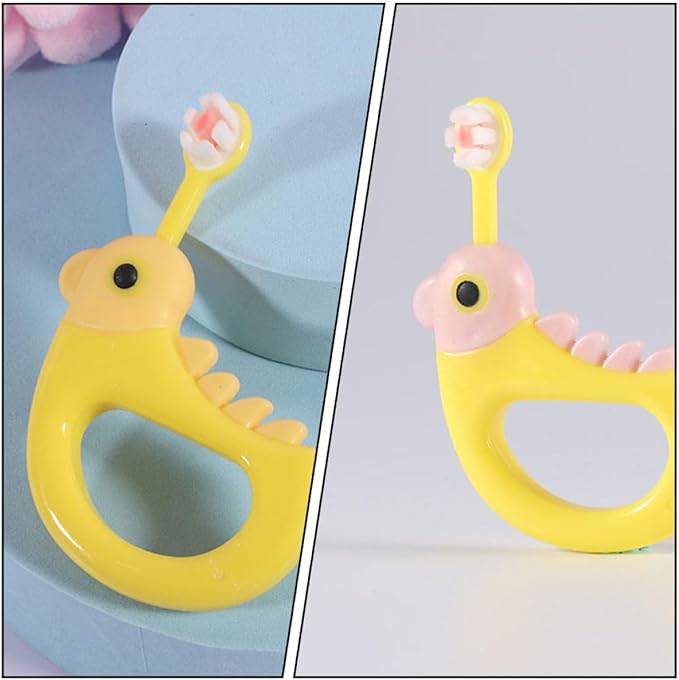 2pcs Toothbrushes Soft Bristles Gentle Cleaning Ergonomic Handle Yellow for Comfortable Practical Oral Care