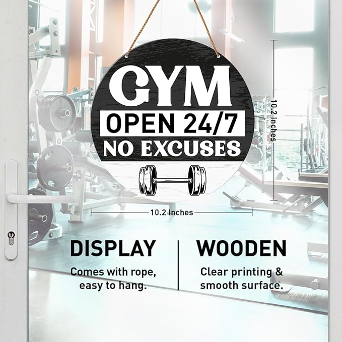 HSNBT Gym Signs Wall Decor, Home Gym Motivational Wall Decor Gym Hanging Signs Decorations for Fitness Workout Room Gift for Woman Man Gym Enthusiast-StrideForce Fitness