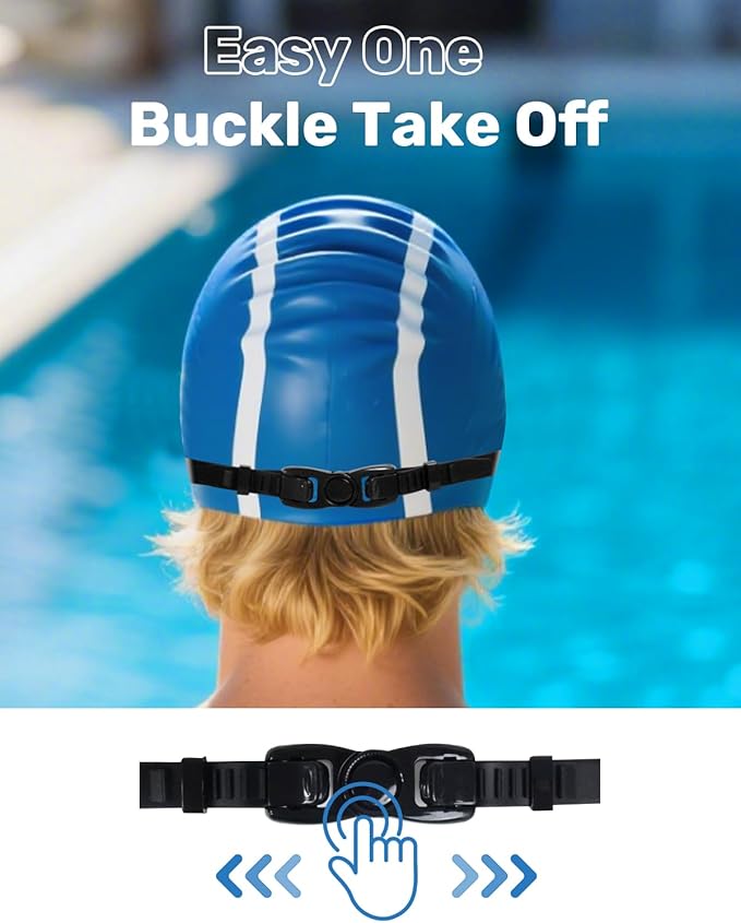 Swim Goggles for Adults, Wide View Anti-Fog & UV Swimming Goggles with Nose Clip & Ear Plugs, No Leak-StrideForce Fitness