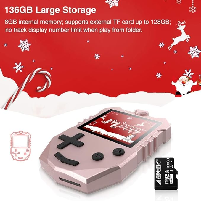 AGPTEK MP3 Player for Kids, Portable 8GB Music Player with Built-in Speaker, FM Radio, Voice Recorder, Expandable Up to 128GB, Rose Gold,K1-StrideForce Fitness