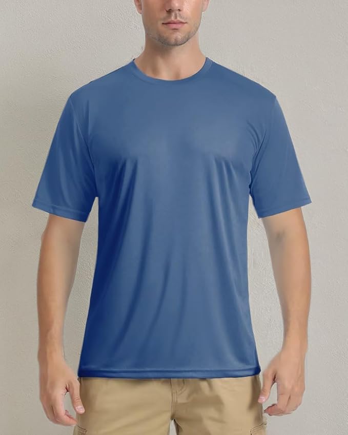 Boladeci Men's Swim Shirt Short Sleeve UPF 50+ Sun Protection SPF UV Moisture Wicking Lightweight Quick Dry Rash Guard-StrideForce Fitness