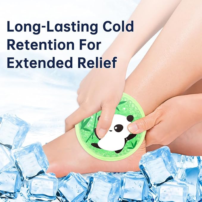 Gel Ice Pack for Injuries 2 Packs Cute Reusable Hot Cold Gel Packs for Fever Pain Relief Wisdom Teeth First Aid and Neck Head Arms Legs Knee Ankle