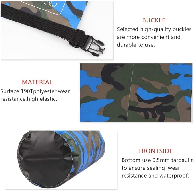 Waterproof Dry Bag 2L/5L/10L/15L/20L/30L, Roll Top Sack Keeps Gear Dry for Kayaking, Rafting, Boating, Swimming, Camping, Hiking, Beach, Fishing with Free Waterproof Phone Case-StrideForce Fitness