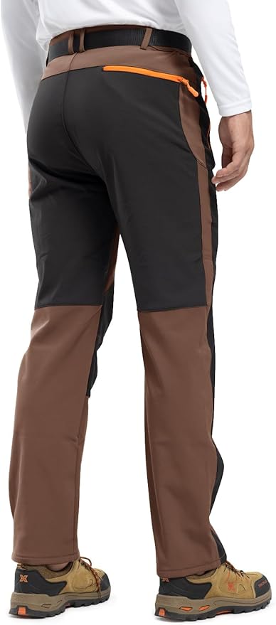 Rdruko Men's Snow Ski Pants Waterproof Insulated Winter Outdoor Snowboard Hiking Fleece Pants with Belt-StrideForce Fitness