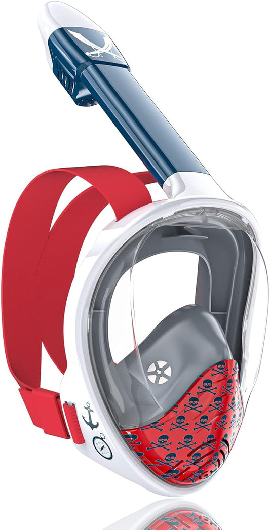 QingSong Kids Snorkel Mask Full Face, Snorkeling Set with Camera Mount, Foldable 180 Degree Panoramic View Snorkeling Gear Anti-Fog Anti-Leak-StrideForce Fitness