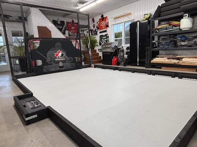 Potent Skateable Synthetic Ice Hockey Tiles (10-Pack, 21.6 SQFT) – Artificial Ice Rink Tiles for Home Hockey Training – Easy Interlocking Assembly, Expandable Design, Durable Self-Lubricating Surface-StrideForce Fitness