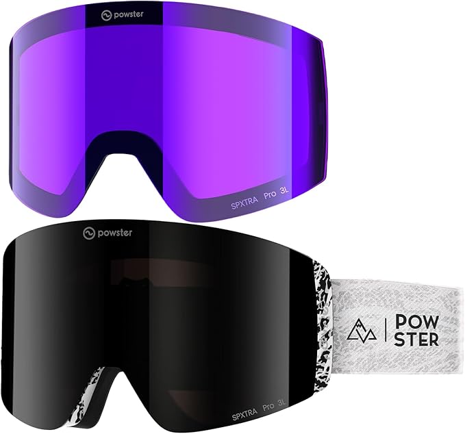 Ski Goggles Snow OTG Snowboard Goggles Magnetic Interchangeable Lens Frameless UV Protection Anti-fog mobile Skating-StrideForce Fitness