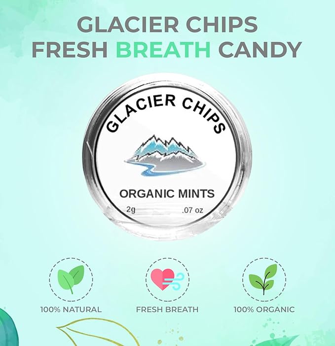 Dale Audrey Ayurvedic Glacier Chips Fresh Breath Candy | Made With Natural Mint Oils | Helps Eliminate Bad Breath and Dry Mouth | Organic Travel Mints, Vegan