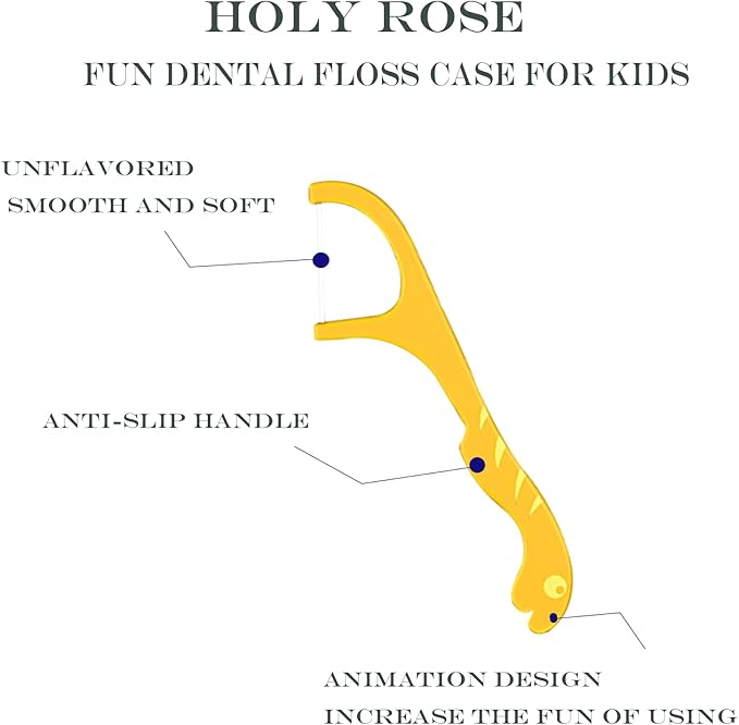 Holy Rose Kids Dental Floss Case 2 Box, Box 60 Count,Contains 120 Count Portable Floss Case Colorful Fun Floss for Teenagers, Kids, Boys, Girls.