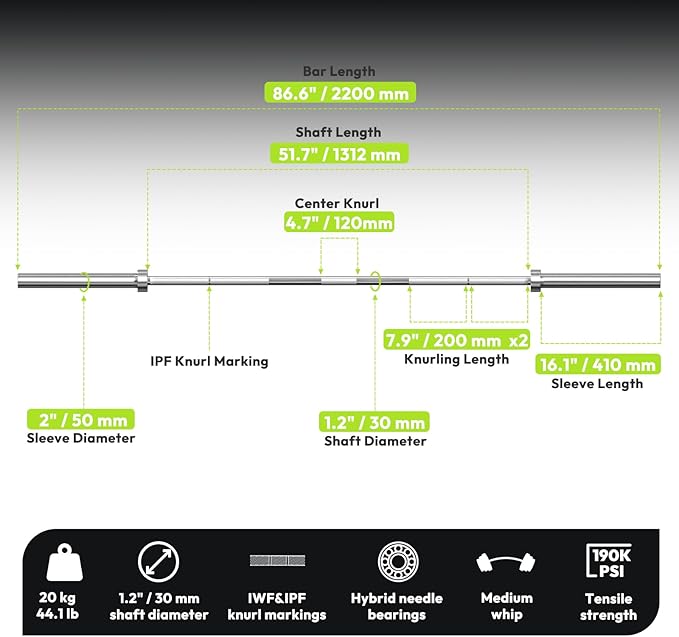 Olympic Bumper Plates Set 2 Inch, 10-55 lbs Rubber Weight Plates with 45 lb (20kg) Black/Silver Barbell, Strength Training & Weight Lifting for Home Gym-StrideForce Fitness