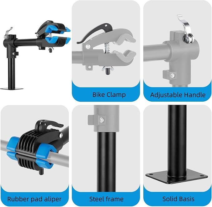 Urban Deco Bike Repair Stand Bench Mount Bike Stand Wall Mounted Bike Work Stand Bicycles Maintenance Rack Bike Clamp for Road Mountain Bike,Road Bike-StrideForce Fitness