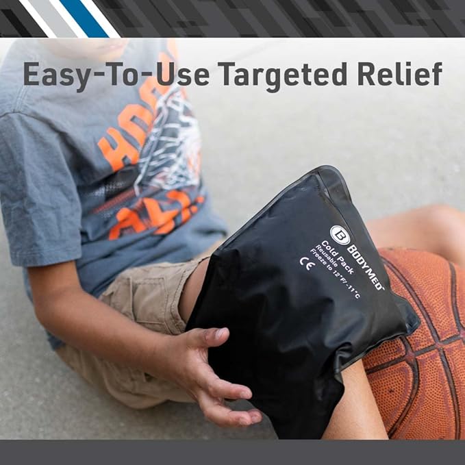 BodyMed Heavy Duty Reusable Urethane Ice Pack for Knee, Arm, Elbow, Shoulder, Back - Professional Grade Cold Therapy for Injuries, Aches, Swelling, Bruises, Sprains - 12 in. x 7 in. (Half)-StrideForce Fitness