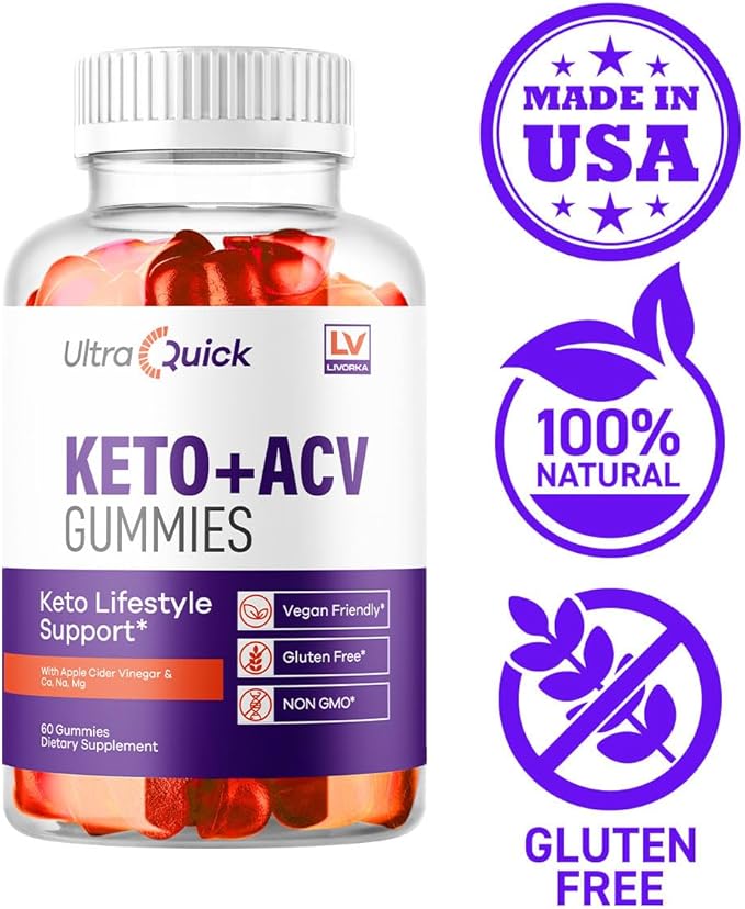 Ultra Quick Keto ACV Gummies - Ultra Quick Gummies, UltraQuick Keto Plus ACV Gummies, Ultra Quick Keto ACV Gummies Support, UltraQuick Keto ACV Gummies, UltraQuick, 60 Gummies for 1 Month-StrideForce Fitness