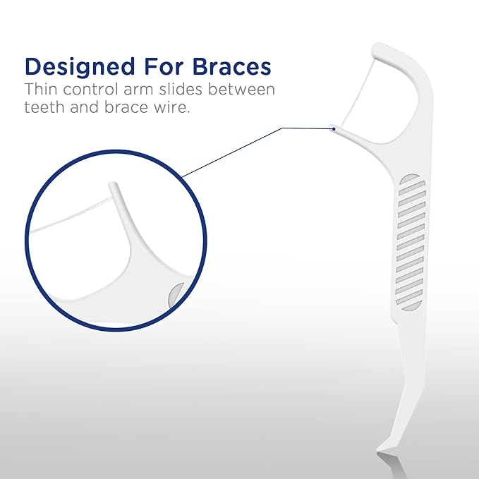 Orthodontic Flossers for Braces - Ortho Dental Floss Picks, 100 Count (Pack of 3), with a Travel Case