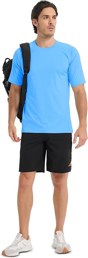 MAGCOMSEN Men's Short Sleeve UPF 50+ Sun Protection Shirts Quick Dry Athletic T-Shirt Hiking Running Swimming Rash Guard-StrideForce Fitness
