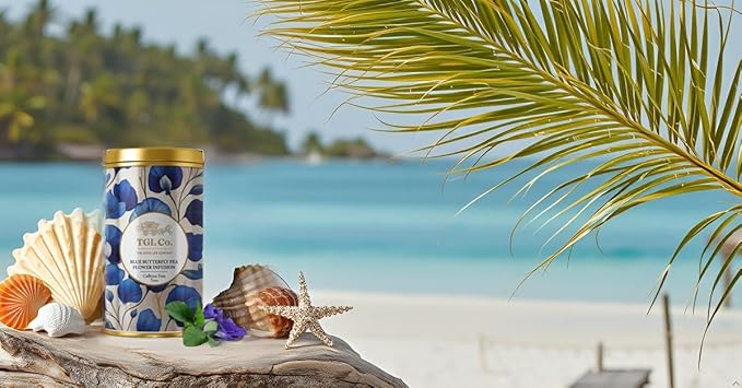 TGL Co. Blue Butterfly Pea Flower Tea (1.76 oz / 50g) Tall Tin Can | Natural Herbal Tea | Enjoy Hot or Iced | Blue Tea-StrideForce Fitness