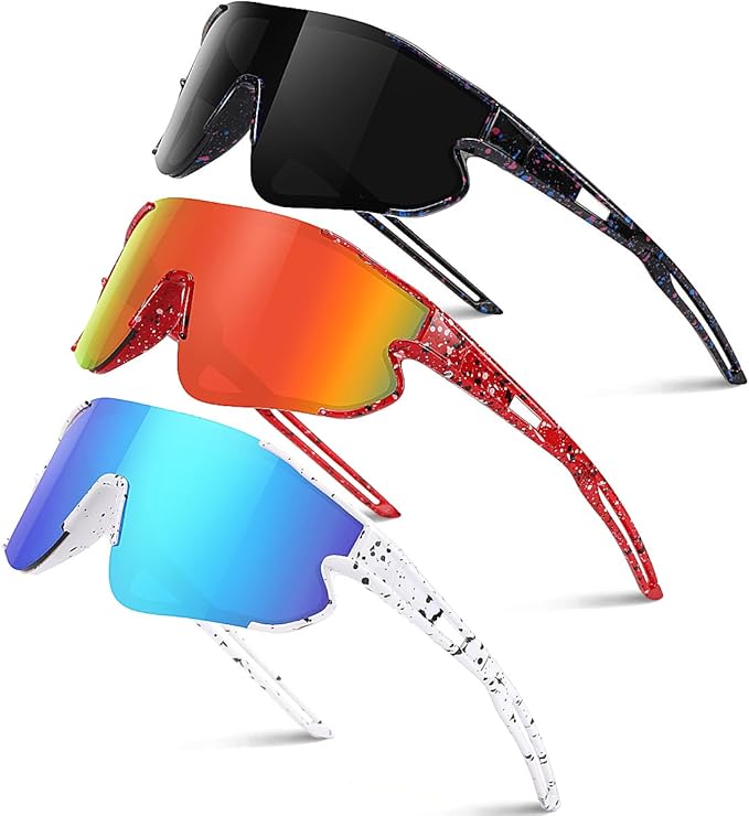 Kids Baseball Sunglasses for Boys Girls Youth Softball Cycling Sports Sunglasses UV400 Protection Age 5-12-StrideForce Fitness