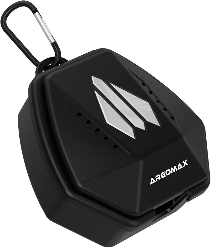 ARGOMAX Sports Lip Guard Case with Clip, Specializing Storage of Mouthguards with Lip Protection. Compatible with Various Brands of Football Lip Guard, Black+White.-StrideForce Fitness